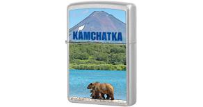 Зажигалка ZIPPO Камчатка с покрытием Satin Chrome™, латунь/сталь, серебристая, матовая, 36x12x56 мм